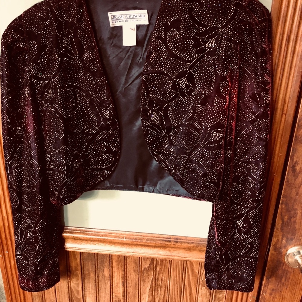 Jessica Howard by Mitchell Rodbell Maroon Balero